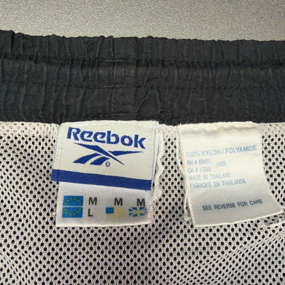 Reebok Athletic Shorts Men's Medium Black Drawstring Waist Mesh Lined NylonBlend